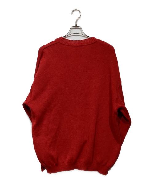 CELINE（セリーヌ）CELINE (セリーヌ) OLD エンブレムカーディガン レッド サイズ:XXLの古着・服飾アイテム