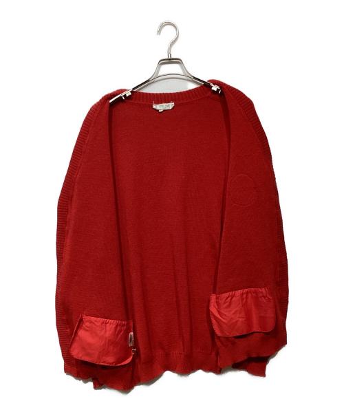 CELINE（セリーヌ）CELINE (セリーヌ) OLD エンブレムカーディガン レッド サイズ:XXLの古着・服飾アイテム