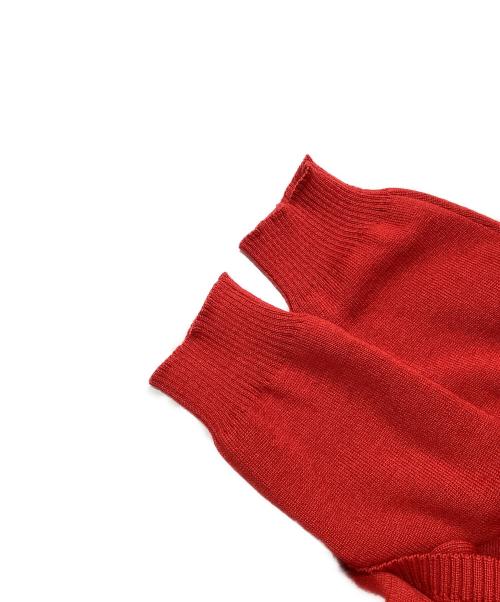 CELINE（セリーヌ）CELINE (セリーヌ) OLD エンブレムカーディガン レッド サイズ:XXLの古着・服飾アイテム