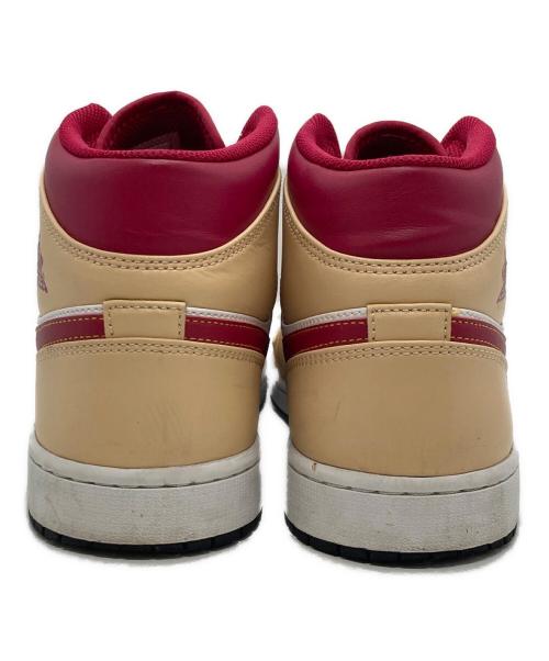 NIKE（ナイキ）NIKE (ナイキ) Air Jordan 1 Mid Beige/Cardinal Red ベージュ×ホワイト サイズ:US11 / UK10 / EUR45 / 29cmの古着・服飾アイテム
