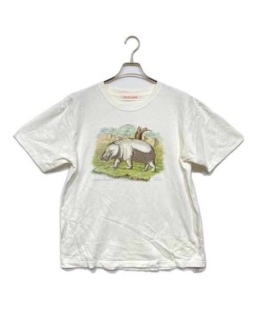 NICENESS（ナイスネス）NICENESS (ナイスネス) BERNARDプリントTシャツ ホワイト サイズ:Lの古着・服飾アイテム