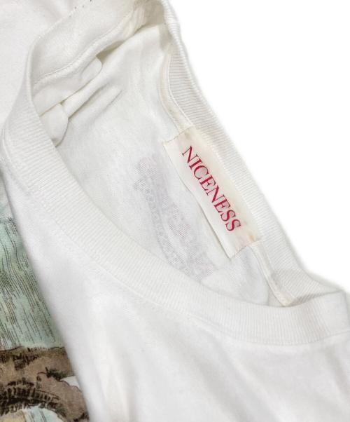 NICENESS（ナイスネス）NICENESS (ナイスネス) BERNARDプリントTシャツ ホワイト サイズ:Lの古着・服飾アイテム