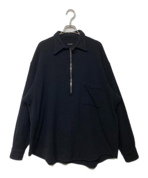COMOLI（コモリ）COMOLI (コモリ) 縮絨ウールハーフジップシャツ　Y03-02010 ブラック サイズ:3の古着・服飾アイテム