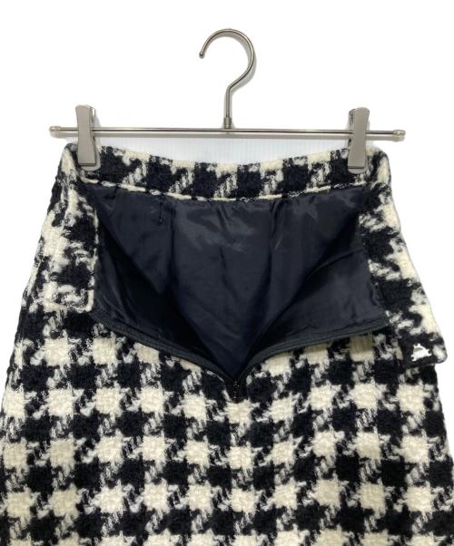 Loulou Willoughby（ルルウィルビー）Loulou Willoughby (ルルウィルビー) ロービング千鳥タックミニスカート　21252011130 ブラック×ホワイト サイズ:1の古着・服飾アイテム