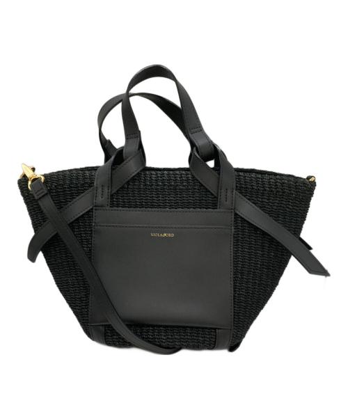 VIOLAd'ORO（ヴィオラドーロ）VIOLAd'ORO (ヴィオラドーロ) MIRO アバカ2WAYバッグ ブラックの古着・服飾アイテム