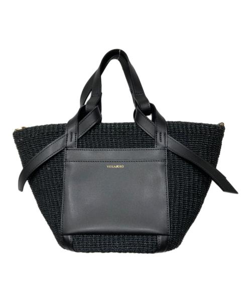VIOLAd'ORO（ヴィオラドーロ）VIOLAd'ORO (ヴィオラドーロ) MIRO アバカ2WAYバッグ ブラックの古着・服飾アイテム