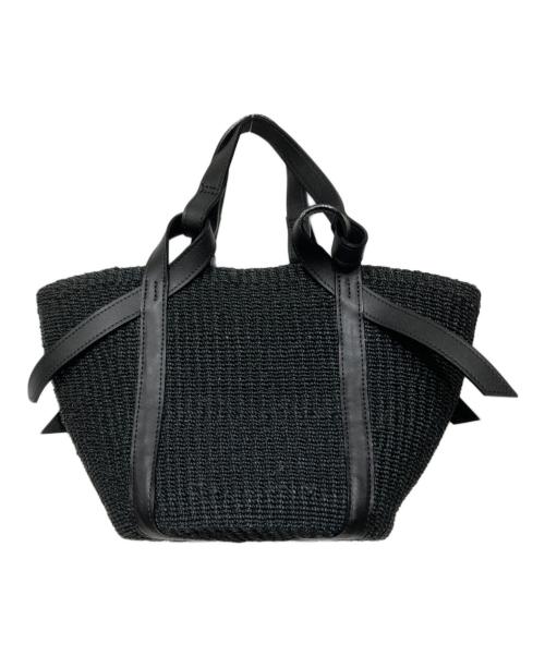 VIOLAd'ORO（ヴィオラドーロ）VIOLAd'ORO (ヴィオラドーロ) MIRO アバカ2WAYバッグ ブラックの古着・服飾アイテム