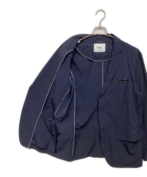 PGG（ピージージー）PGG (ピージージー) ストレッチナイロン 2Bテーラードジャケット ネイビー サイズ:5の古着・服飾アイテム