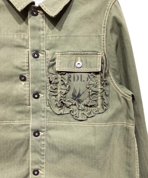 RHODOLIRION（ロドリリオン）RHODOLIRION (ロドリリオン) ヘリンボーンユーティリティジャケット グリーン サイズ:1の古着・服飾アイテム