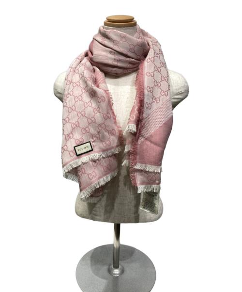 GUCCI（グッチ）GUCCI (グッチ) GG柄大判ストール ピンクの古着・服飾アイテム