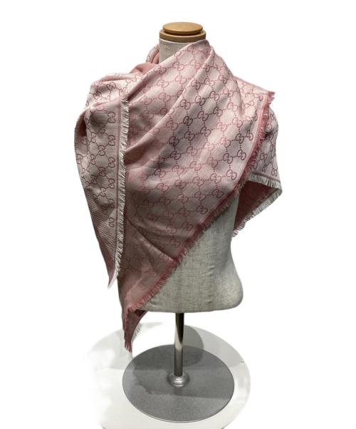 GUCCI（グッチ）GUCCI (グッチ) GG柄大判ストール ピンクの古着・服飾アイテム