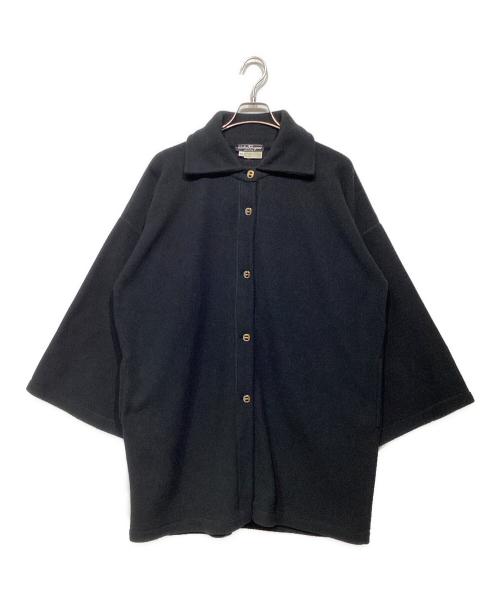 Salvatore Ferragamo（サルヴァトーレ フェラガモ）Salvatore Ferragamo (サルヴァトーレ フェラガモ) 金釦フリースコート ブラック サイズ:Mの古着・服飾アイテム