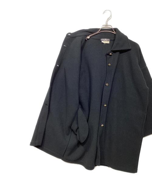 Salvatore Ferragamo（サルヴァトーレ フェラガモ）Salvatore Ferragamo (サルヴァトーレ フェラガモ) 金釦フリースコート ブラック サイズ:Mの古着・服飾アイテム