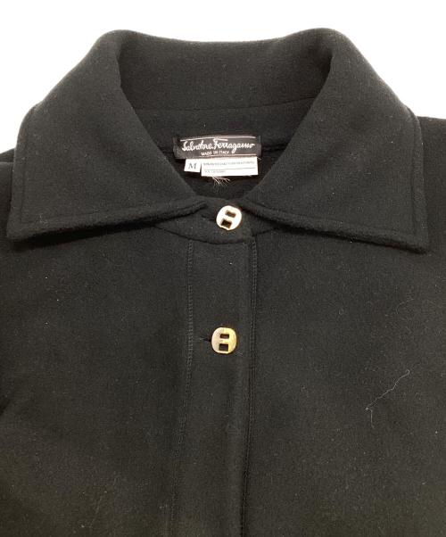 Salvatore Ferragamo（サルヴァトーレ フェラガモ）Salvatore Ferragamo (サルヴァトーレ フェラガモ) 金釦フリースコート ブラック サイズ:Mの古着・服飾アイテム