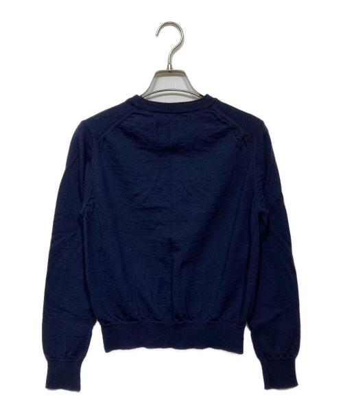 maison kitsune（メゾンキツネ）maison kitsune (メゾンキツネ) BABY FOX PATCH REGULAR KNIT　MW00816KT1036 ネイビー サイズ:Sの古着・服飾アイテム