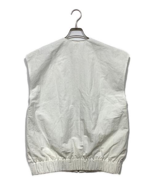 Whim Gazette（ウィムガゼット）Whim Gazette (ウィムガゼット) コットンリネンジップジレWGZ1041607A0001 ホワイト サイズ:Freeの古着・服飾アイテム