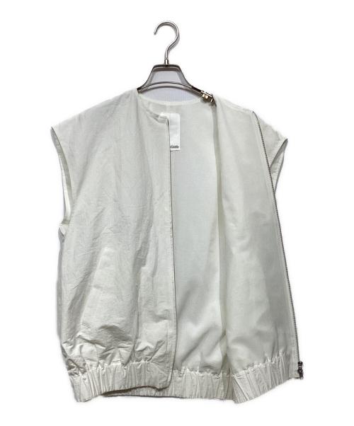 Whim Gazette（ウィムガゼット）Whim Gazette (ウィムガゼット) コットンリネンジップジレWGZ1041607A0001 ホワイト サイズ:Freeの古着・服飾アイテム