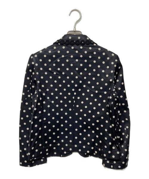 tricot COMME des GARCONS（トリココムデギャルソン）tricot COMME des GARCONS (トリココムデギャルソン) 丸襟ポルカドットジャケット ネイビー サイズ:Sの古着・服飾アイテム