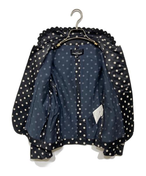 tricot COMME des GARCONS（トリココムデギャルソン）tricot COMME des GARCONS (トリココムデギャルソン) 丸襟ポルカドットジャケット ネイビー サイズ:Sの古着・服飾アイテム