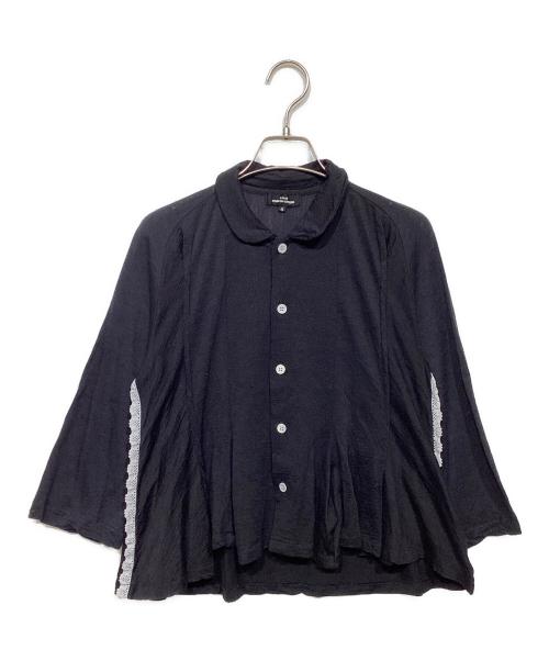 tricot COMME des GARCONS（トリココムデギャルソン）tricot COMME des GARCONS (トリココムデギャルソン) 丸襟サイドレースブラウス ブラック サイズ:Sの古着・服飾アイテム