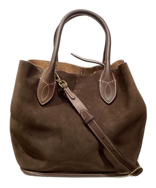 POLO RALPH LAUREN（ポロ・ラルフローレン）POLO RALPH LAUREN (ポロ・ラルフローレン) Bellport　2WAYスウェードショルダーバッグ ブラウンの古着・服飾アイテム