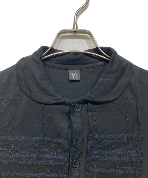 Y's（ワイズ）Y's (ワイズ) 刺繍S/Sシャツ ブラック サイズ:2の古着・服飾アイテム