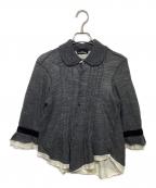 tricot COMME des GARCONSトリココムデギャルソン）の古着「ウール丸襟シャツ」｜グレー×ホワイト