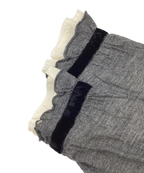 tricot COMME des GARCONS（トリココムデギャルソン）tricot COMME des GARCONS (トリココムデギャルソン) ウール丸襟シャツ グレー×ホワイト サイズ:-の古着・服飾アイテム