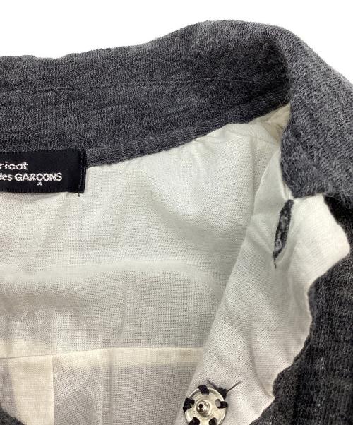 tricot COMME des GARCONS（トリココムデギャルソン）tricot COMME des GARCONS (トリココムデギャルソン) ウール丸襟シャツ グレー×ホワイト サイズ:-の古着・服飾アイテム