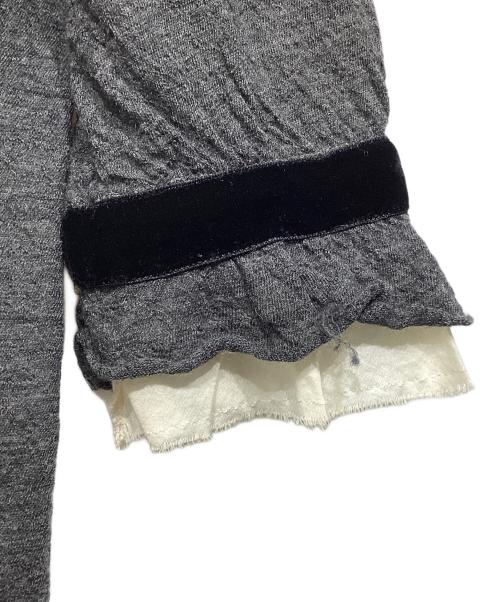 tricot COMME des GARCONS（トリココムデギャルソン）tricot COMME des GARCONS (トリココムデギャルソン) ウール丸襟シャツ グレー×ホワイト サイズ:-の古着・服飾アイテム