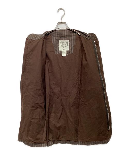 stussy（ステューシー）stussy (ステューシー) オールドストライプジャケット ブラウン サイズ:XLの古着・服飾アイテム