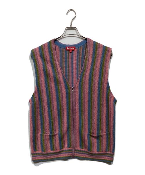 SUPREME（シュプリーム）SUPREME (シュプリーム) Stripe Sweater Vest ピンク サイズ:Lの古着・服飾アイテム