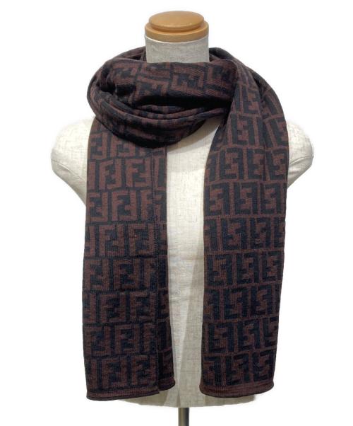 FENDI（フェンディ）FENDI (フェンディ) ズッカ柄マフラー ブラウンの古着・服飾アイテム