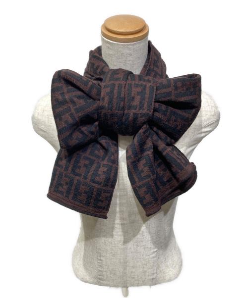 FENDI（フェンディ）FENDI (フェンディ) ズッカ柄マフラー ブラウンの古着・服飾アイテム