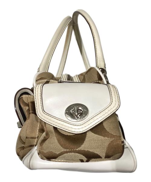 COACH（コーチ）COACH (コーチ) ミニボストンバッグ ベージュの古着・服飾アイテム