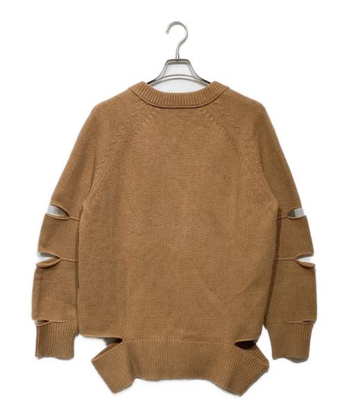 BURBERRY（バーバリー）BURBERRY (バーバリー) アーガイル カットアウトカシミヤ混セーター ベージュ サイズ:Mの古着・服飾アイテム
