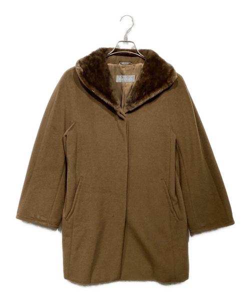 MaxMara（マックスマーラ）MaxMara (マックスマーラ) 襟ファーウールコート ブラウン サイズ:40の古着・服飾アイテム