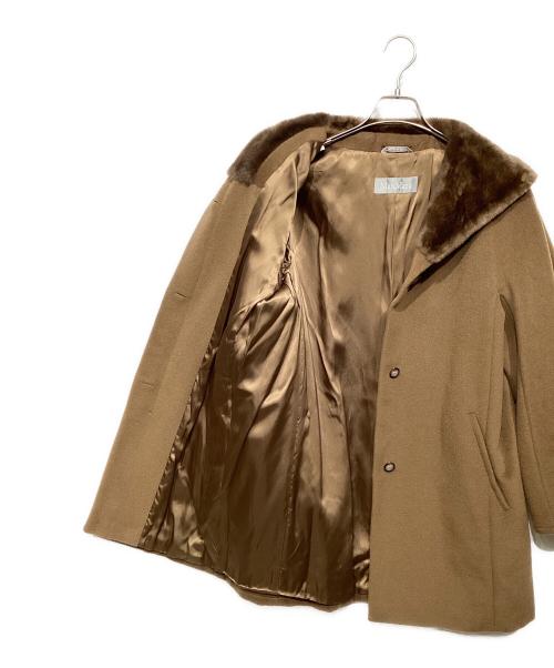 MaxMara（マックスマーラ）MaxMara (マックスマーラ) 襟ファーウールコート ブラウン サイズ:40の古着・服飾アイテム