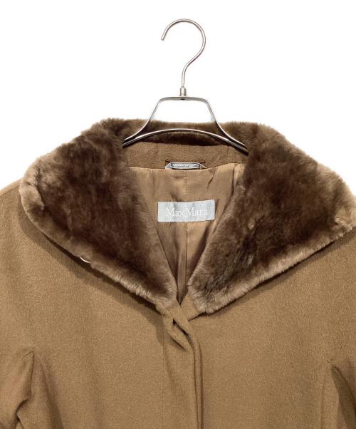 MaxMara（マックスマーラ）MaxMara (マックスマーラ) 襟ファーウールコート ブラウン サイズ:40の古着・服飾アイテム