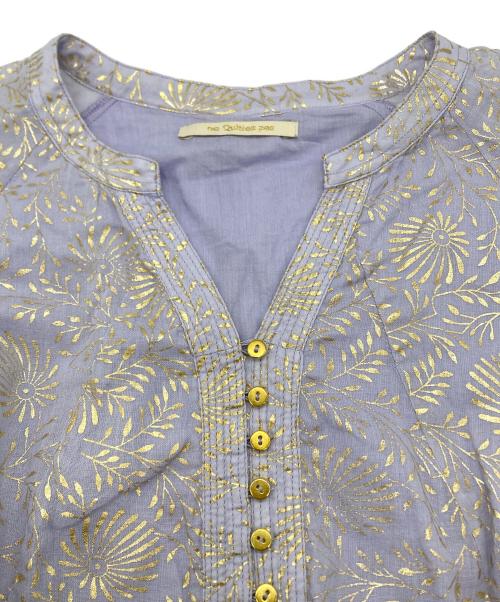 ne quittez pas（ヌキテパ）ne quittez pas (ヌキテパ) Cotton Voile Foil Flower Print Panel Dress パープル サイズ:Mの古着・服飾アイテム