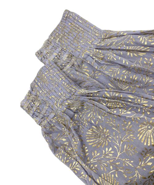 ne quittez pas（ヌキテパ）ne quittez pas (ヌキテパ) Cotton Voile Foil Flower Print Panel Dress パープル サイズ:Mの古着・服飾アイテム