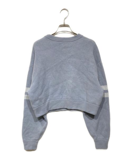 COACH（コーチ）COACH (コーチ) ロゴクロップドニット ブルー サイズ:Mの古着・服飾アイテム