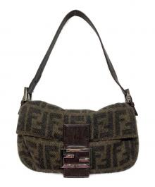 FENDI（フェンディ）の古着「ズッカ柄 マンマバケット ウールワンショルダーバッグ」｜ブラウン