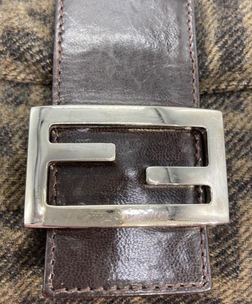 FENDI（フェンディ）FENDI (フェンディ) ズッカ柄 マンマバケット ウールワンショルダーバッグ ブラウンの古着・服飾アイテム