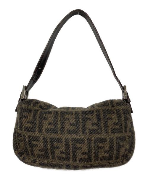FENDI（フェンディ）FENDI (フェンディ) ズッカ柄 マンマバケット ウールワンショルダーバッグ ブラウンの古着・服飾アイテム