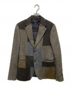 FENDIフェンディ）の古着「パッチワークツイードジャケット」｜ベージュ