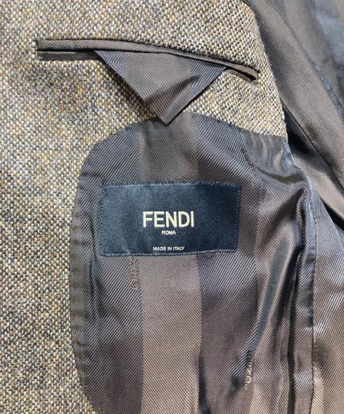 FENDI（フェンディ）FENDI (フェンディ) パッチワークツイードジャケット ベージュ サイズ:48の古着・服飾アイテム