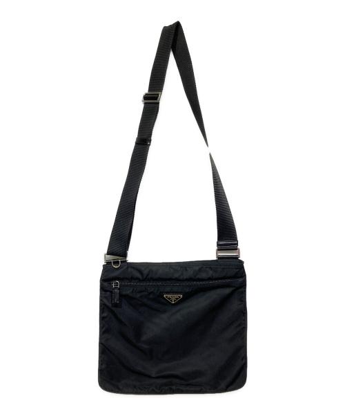 PRADA（プラダ）PRADA (プラダ) ナイロンショルダーバッグ ブラックの古着・服飾アイテム