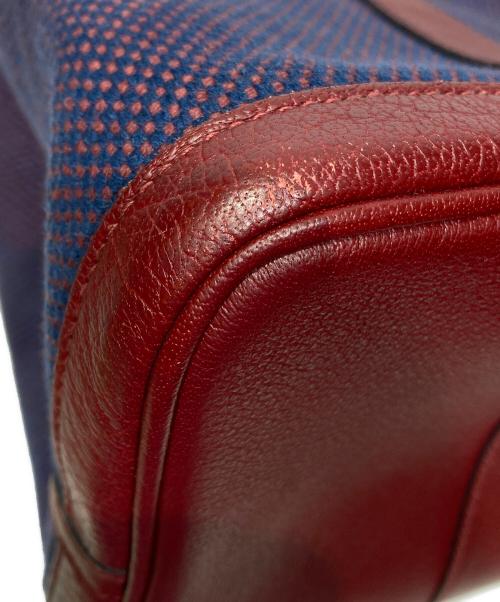 HERMES（エルメス）HERMES (エルメス) ガーデンパーティPM ネイビー×バーガンディの古着・服飾アイテム