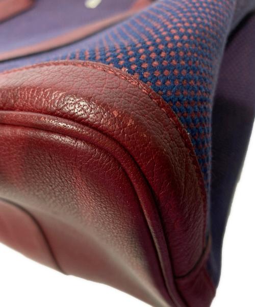 HERMES（エルメス）HERMES (エルメス) ガーデンパーティPM ネイビー×バーガンディの古着・服飾アイテム